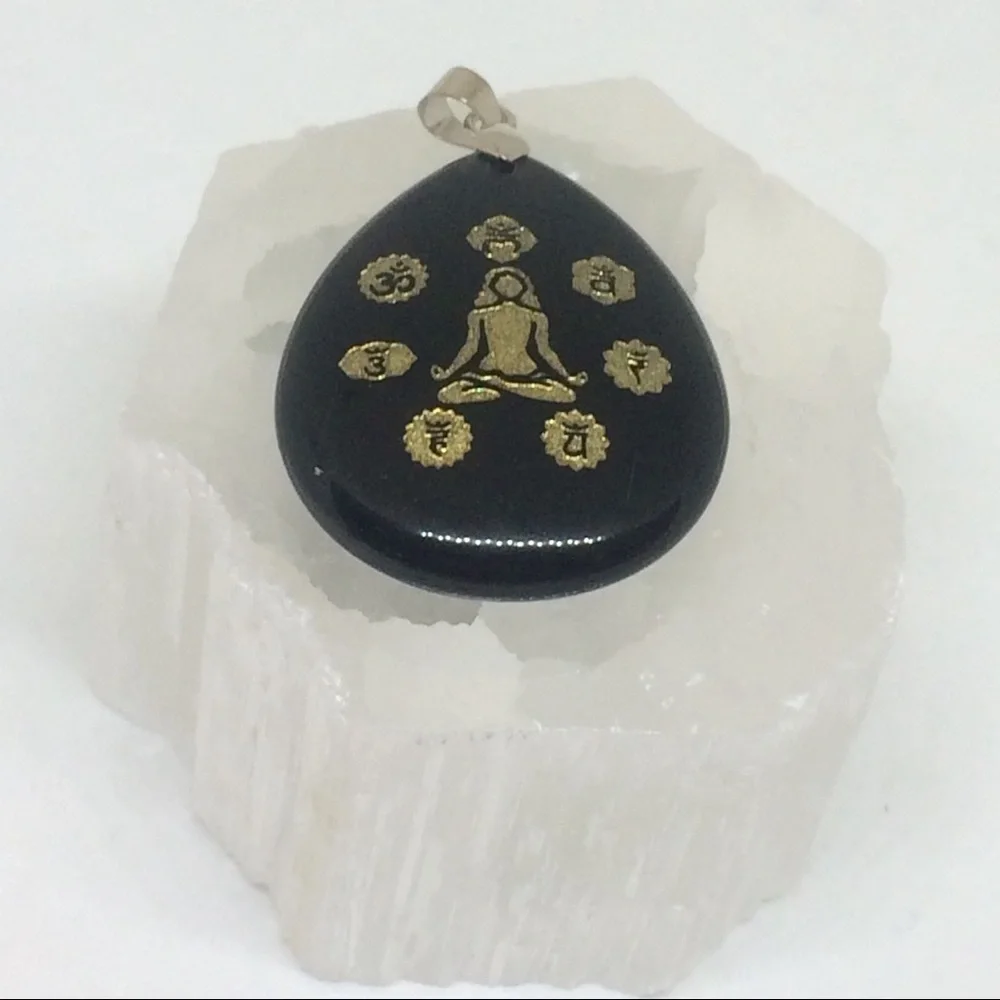 🌠🕉 OBSIDIAN PENDANT - Picture 5 of 7